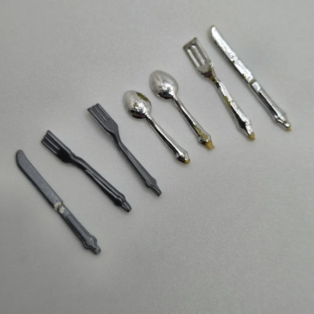 Vintage Barbie Doll Cutlery Flatware Set 7 Pieces Forks Knives Spoons